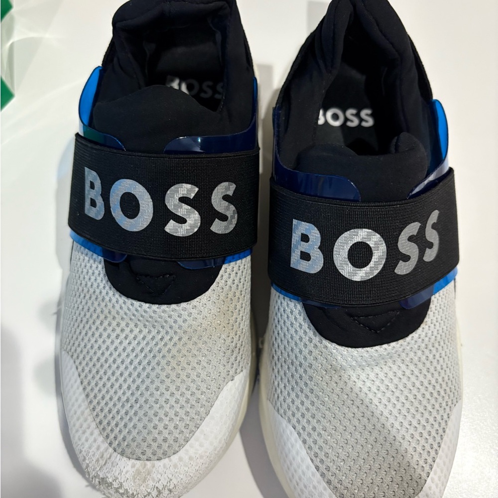 BOSS White and Black Sneakers